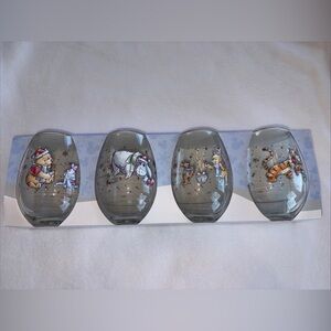 Disney Winnie the Pooh Friends Christmas Glasses Set of 4 16 oz New In Package